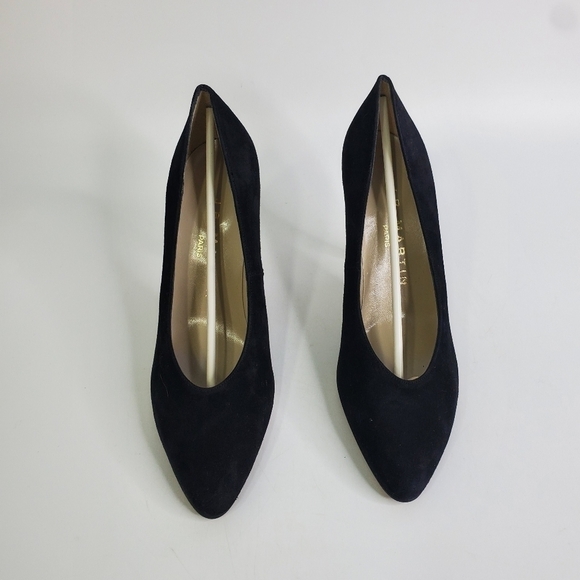 J.B. MARTIN PARIS ADELYS SUEDE HEELS SIZE 5.5M BLACK SHOES - Picture 3 of 13